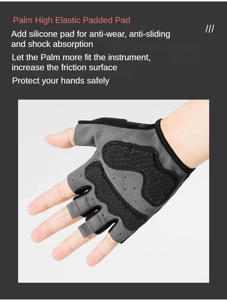 Description Picture 4 of itemSummer Non Slip Wear-resistant Cycling Gloves Man Woman Road Bike Half Finger Bicycle Gloves MTB Sports Mountain Bike