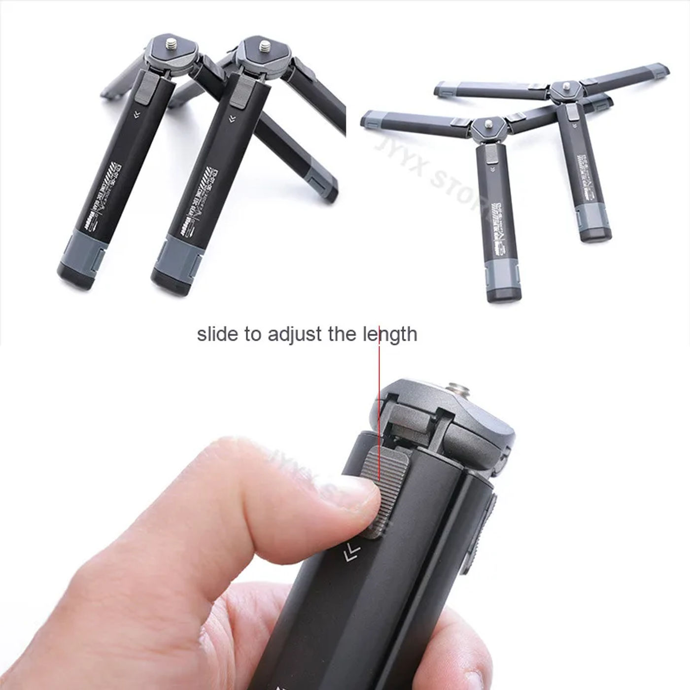 Description Picture 4 of itemVlogger DT-05 Screw Telescopic Mini Tripod Stand Bracket  Universal 1/4" for Phones DSLR Mirrorless Cameras Aluminum