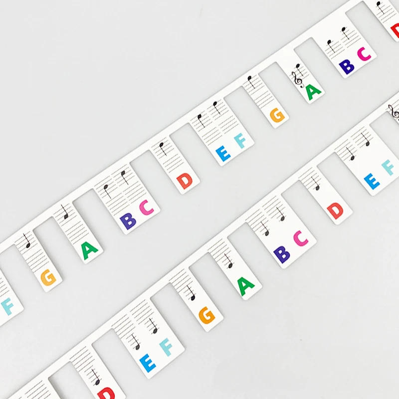 Description Picture 4 of item88 Keys White Cardboard Piano Keyboard Stickers Removable Keyboard Note Labels Beginner Piano Note Study Guide Piano Accessories
