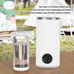 Travel Electric Kettle Cordless Stainless Steel 400ML 55℃ Portable Hot Water Boiler Fast Heating 6000mah Rechargeable for Milk