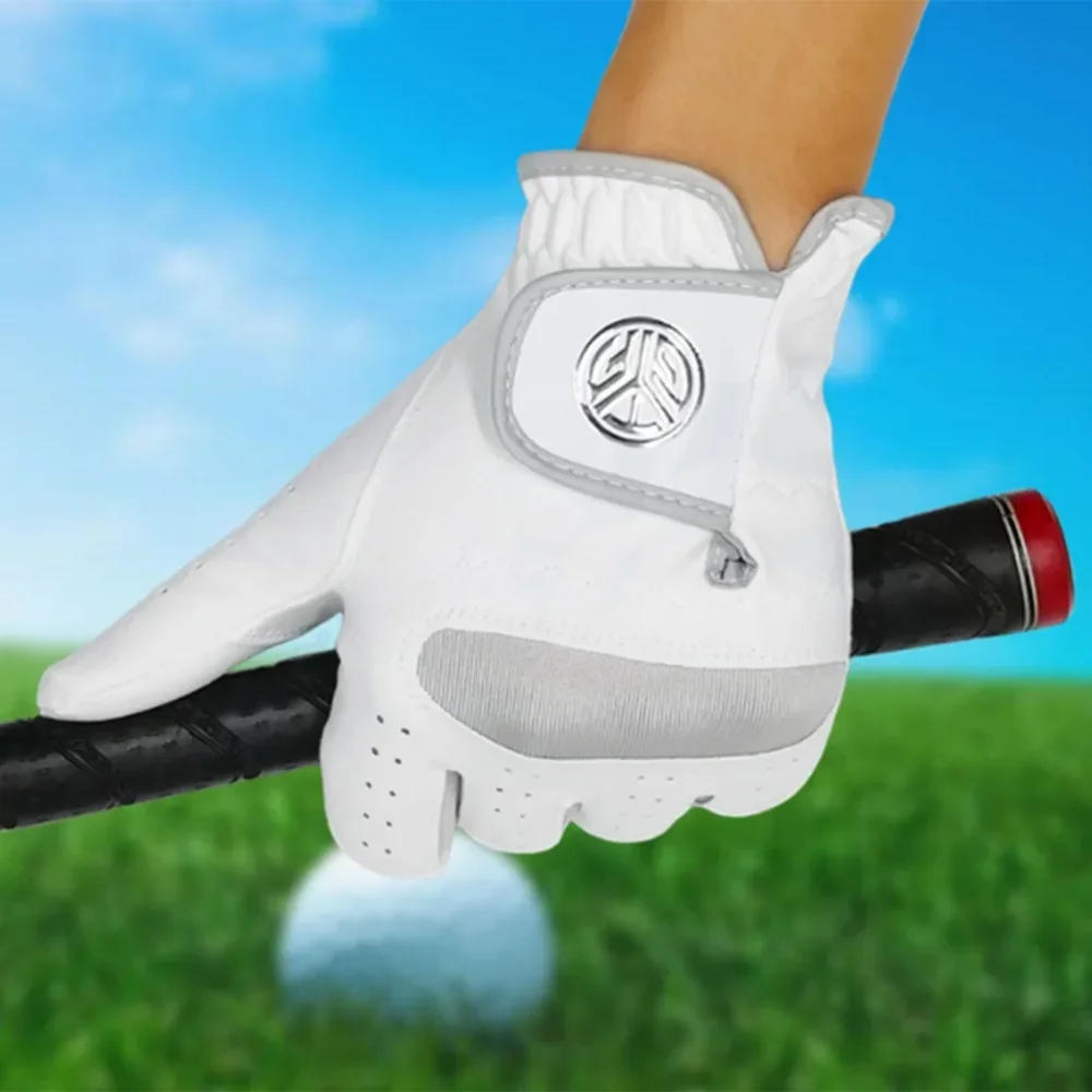 Description Picture 4 of item1 Pcs Men's Left Hand Golf Glove Right Hand Micro Soft Fiber Breathable Mens Golf Gloves White Color