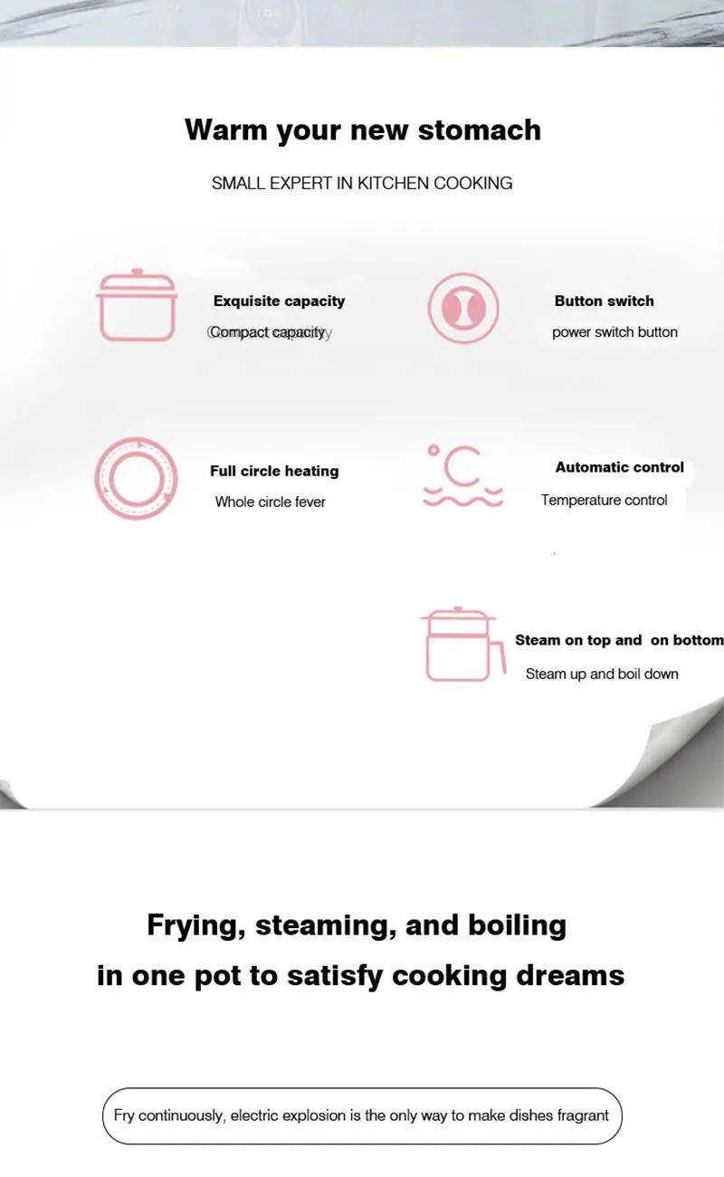 Description Picture 3 of itemMultifunctional Electric Rice Cooker Mini Non-stick Cookware Multicooker for Home Kitchen Appliances Electric Cooker