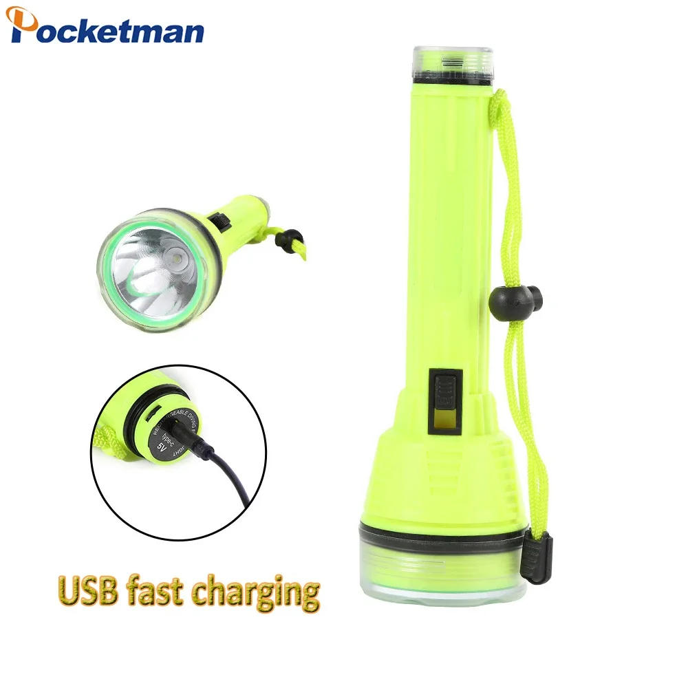 Description Picture 2 of item1 Pc Diving Flashlight Scuba Dive Light High Lumen Underwater Flashlights Submersible Lights Dive Torch for Diving