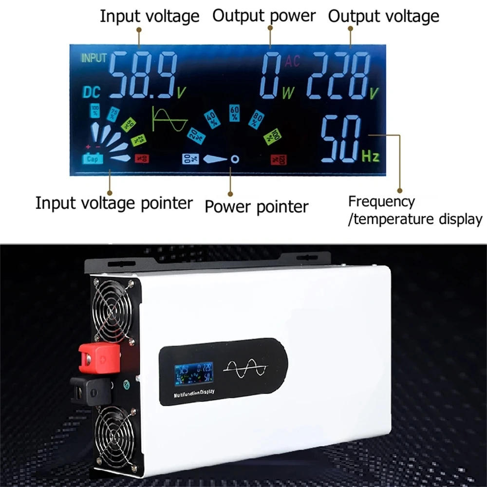 Description Picture 5 of itemPure Sine Wave Inverter 12V 24V 48V 60V To AC 220V 110V 8000W 10000W 12000W Car Inverters Solar Off Grid Inverters Power Supply