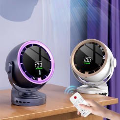 Digital Display Desktop Remote Control Fan 720 Degree Rotation Adjustable Clip-on Fan Office High Speed Turbine Powerful Fan