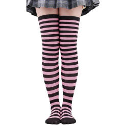Long Socks Women Thigh High Stockings Ladies Girls White Striped Over Above Knee Sock Cute Christmas Cosplay Lolita 2025 New In