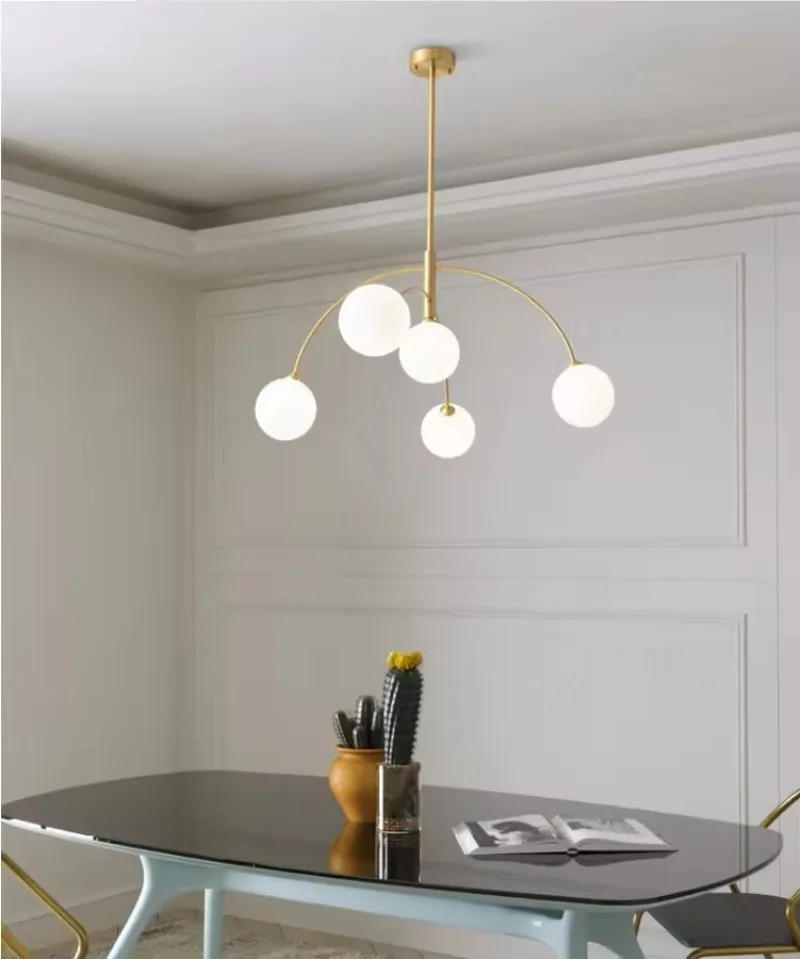 Description Picture 6 of itemModern Metal Chandelier Nordic Minimalist Home Decor Hotel Lobby Dining Room Ceiling Living Room Pendant Lamp Full Set of Lights