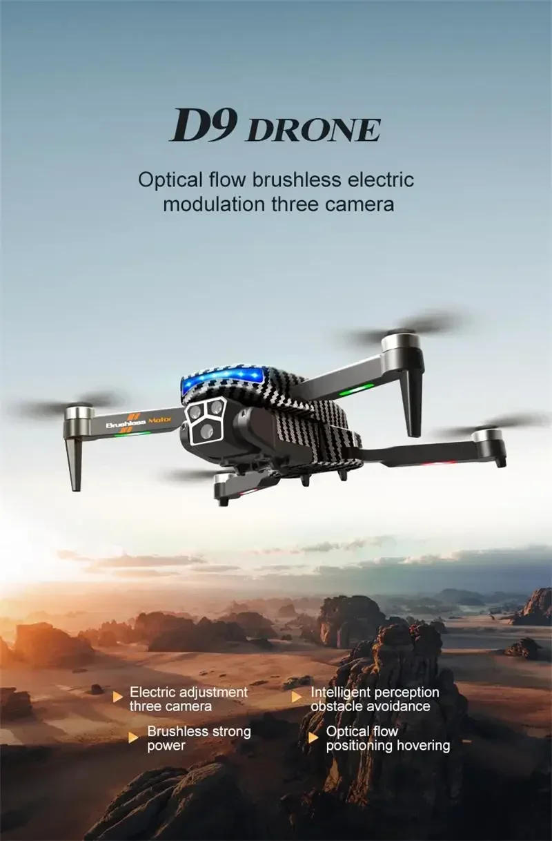 Description Picture 3 of itemXiaomi D9 8K Professional Drone With Three Camera Obstacle Avoidance Optical Flow RC Brushless Motor Quadcopter Gifts Toys New