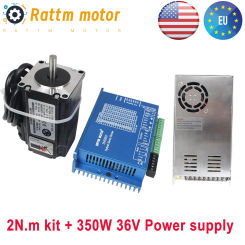 【EU US】2N.m Nema23 Closed Loop Servo Motor CNC Controller Kit 288oz-in With driver 6A + 350W 36V DC power supply