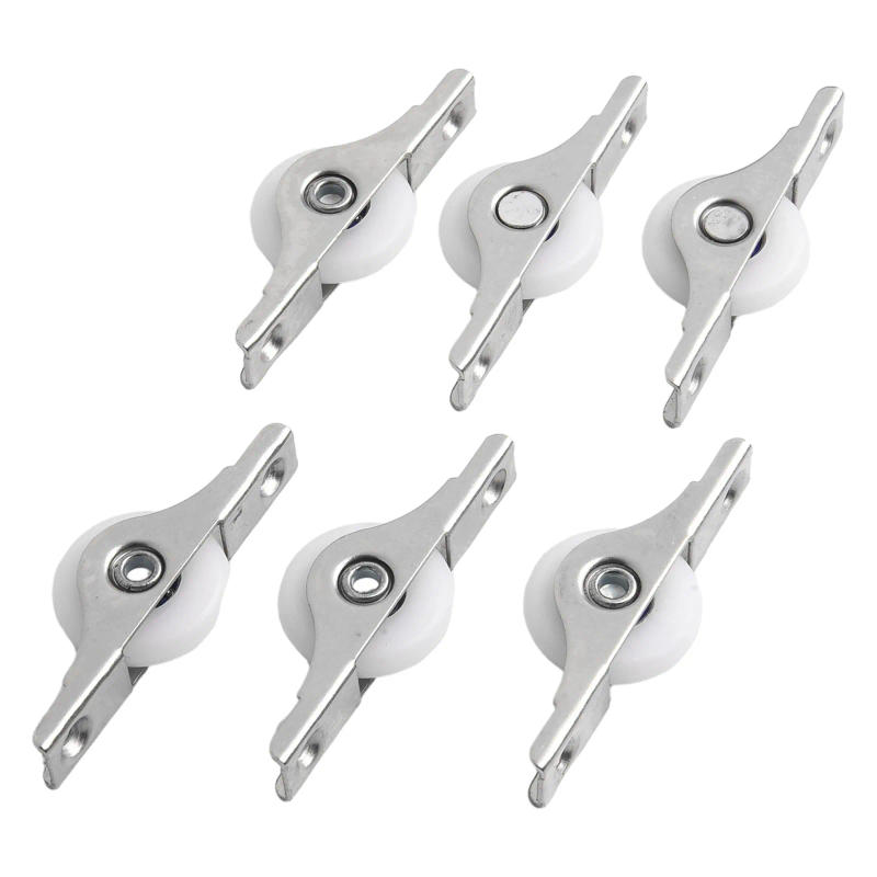 Description Picture 2 of itemAccessory New Set Scroll Wheel Wardrobe Window Pulley Door Hardware Home Plastic+stainless Steel Roller Single