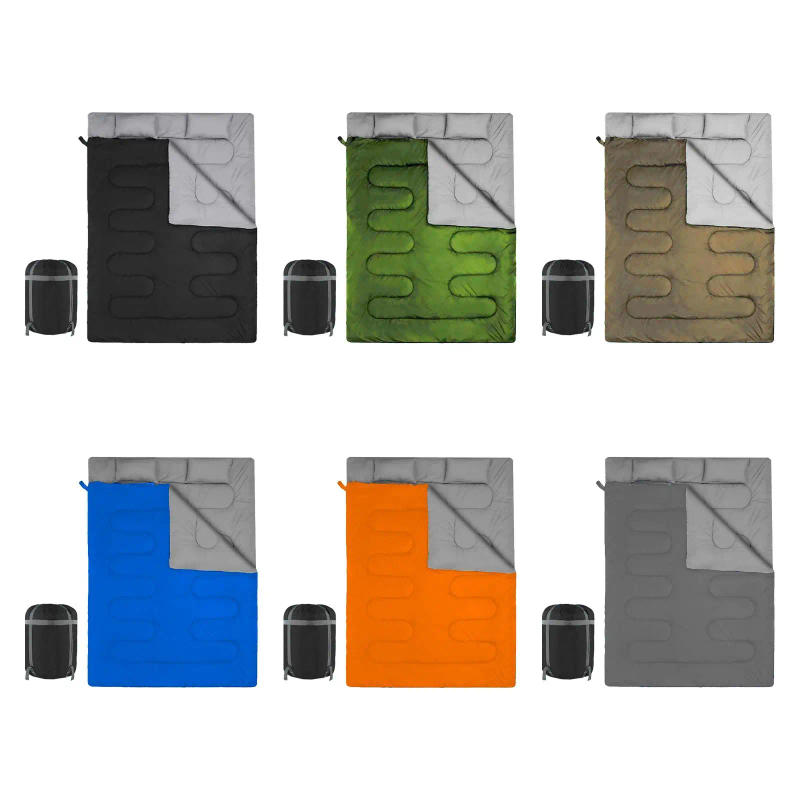 Description Picture 3 of itemDouble Sleeping Bag Warm Camping Sleep Bag 2 Person with Carry Pouch Portable Waterproof Backpacking Quilt for Indoor Travel