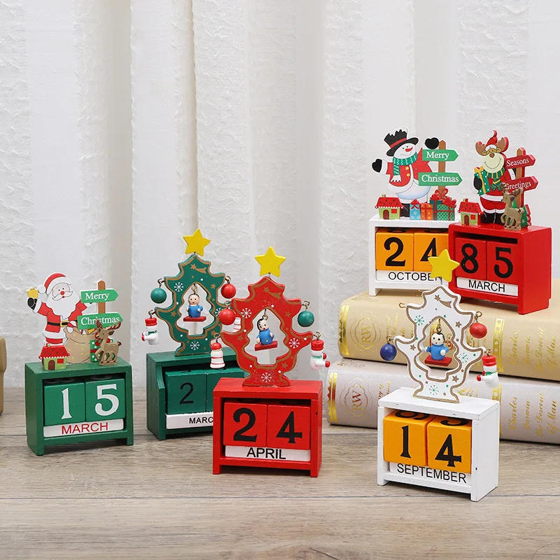 Description Picture 3 of itemDesktop Christmas Tree Santa DIY Decoration Wooden Christmas Calendar Christmas Decoration 2024 New Year Party Gift