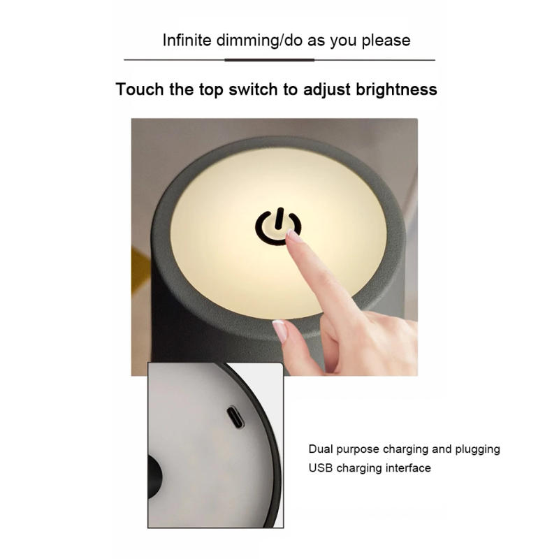 Description Picture 5 of itemCordless Dimmable Portable Desk Lamp USB Rechargeable 2000mAh Wireless Touch Table Lamp Touch Control for Family Restaurant &Bar