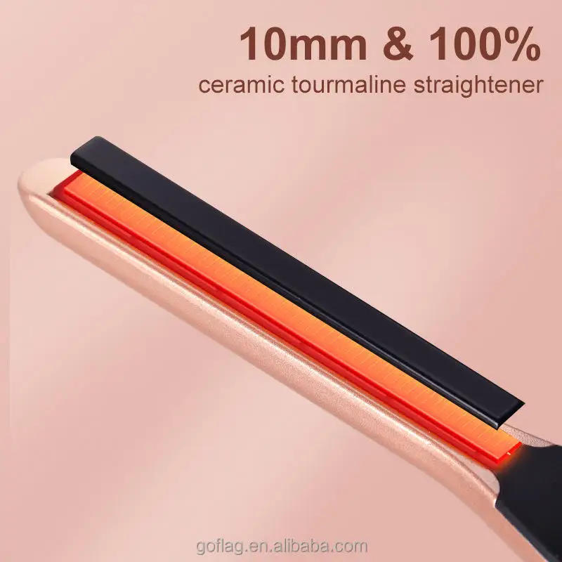 Description Picture 5 of itemCustom Logo 0.3 Inch Mini Pencil Titanium Plate 470 Degree LCD Display Hair Flat Iron Curler Portable Hair Straightener