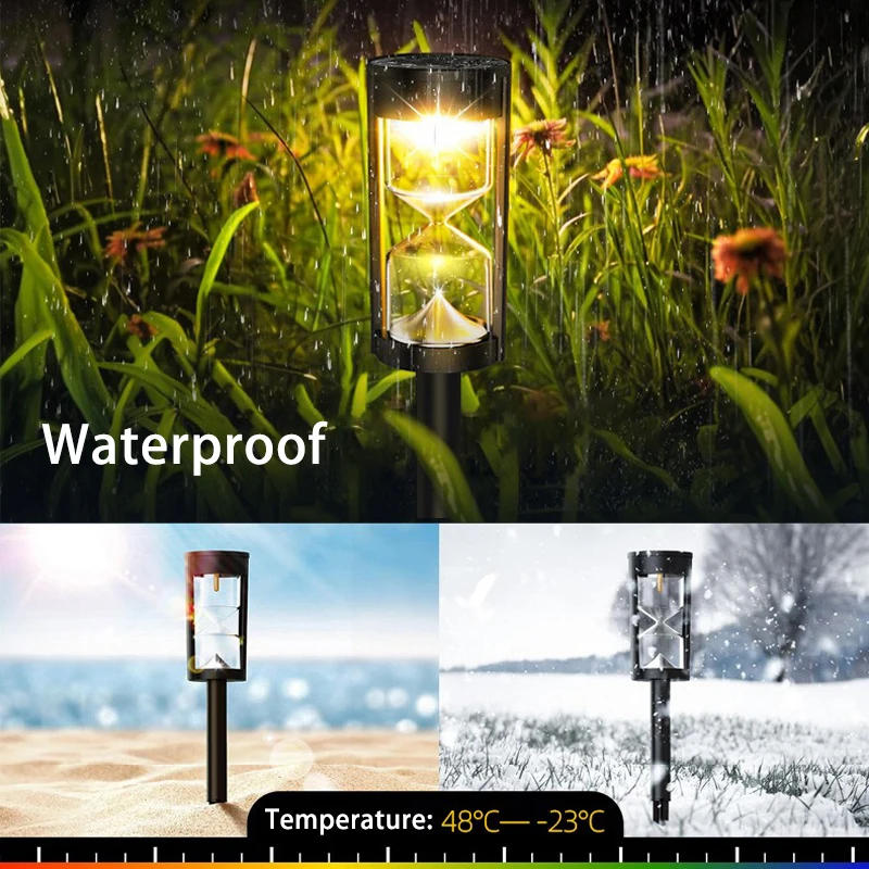 Description Picture 5 of item4 Pcs Solar Hourglass Lawn Lamp IP65 Waterproof Garden Light Flashing LED Landscape Light for Outdoor Garden Landscape Patio