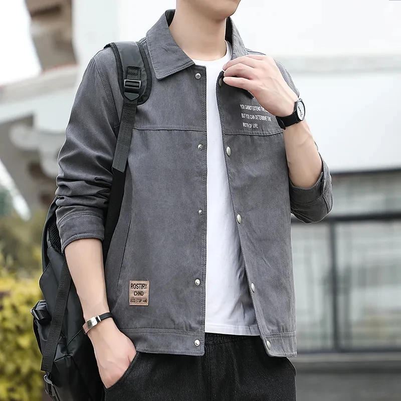 Description Picture 4 of item2024 Autumn New Leisure Trendy Boys Cowboy Handsome Versatile Jacket Youth Fashion Loose Fitting Top Leather Jacket Coat