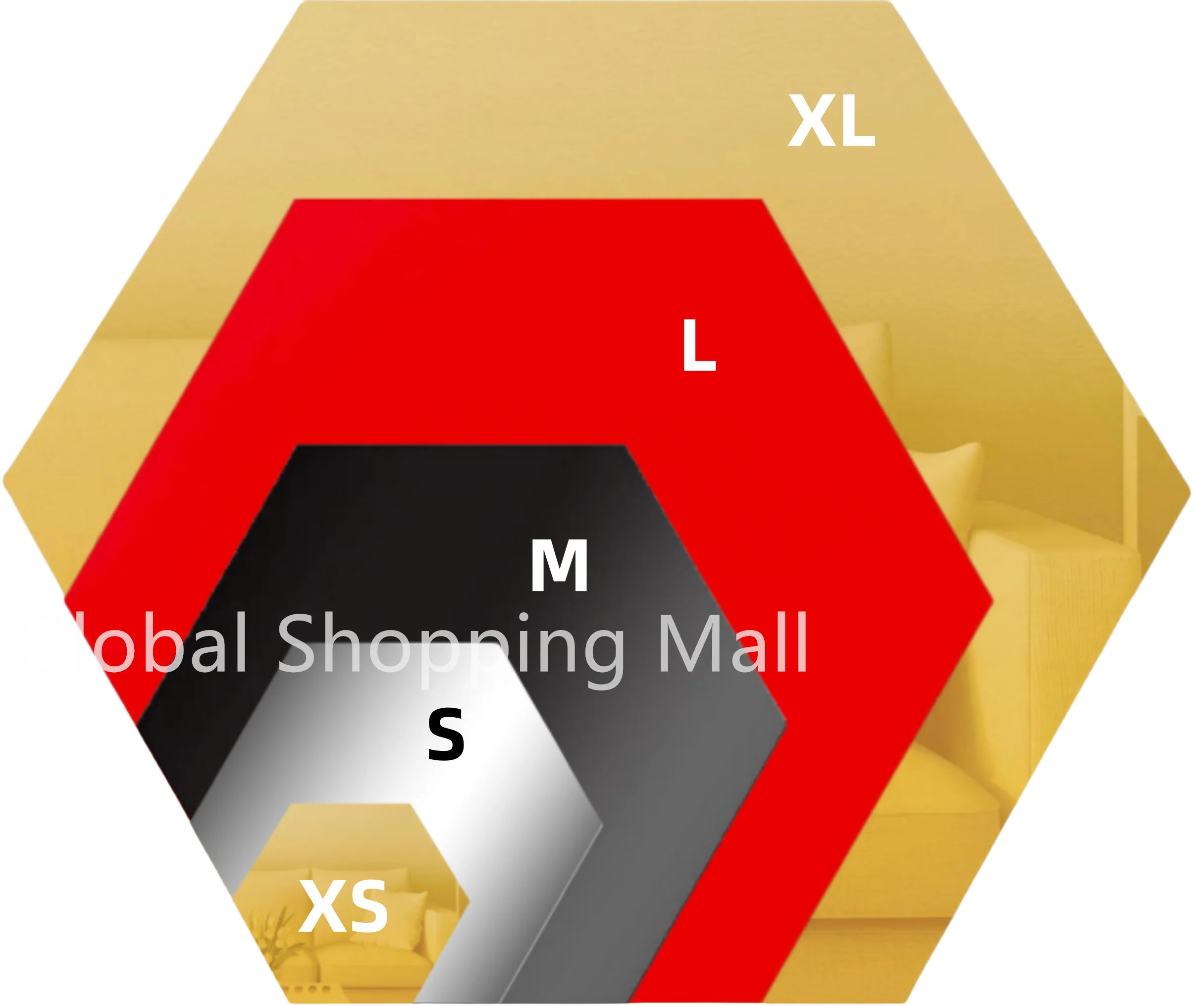 Description Picture 6 of itemHexagon Mirror Wall Sticker 5 Sizes XS to XL Hexagonal Acrylic Wall Sheet Plastic Tiles for Apartment Decor Aesthetic Room Decor