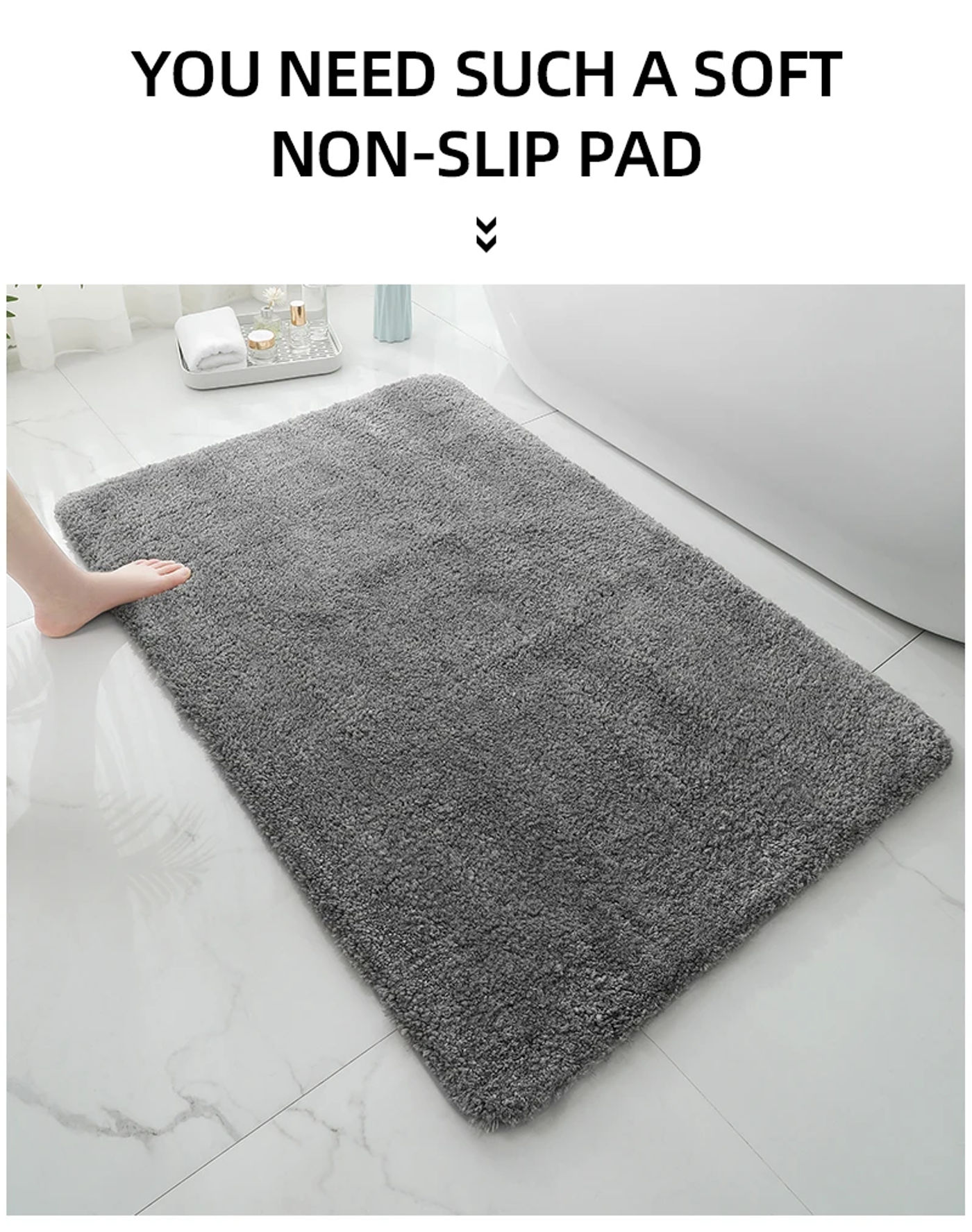 Description Picture 5 of itemSoft Comfortable Thick Plush Floor Mat,Bathroom Floor Rug,Bedroom Carpet,Living Room Mat,Non-slip Rug,Water Absorption Anti-Slip
