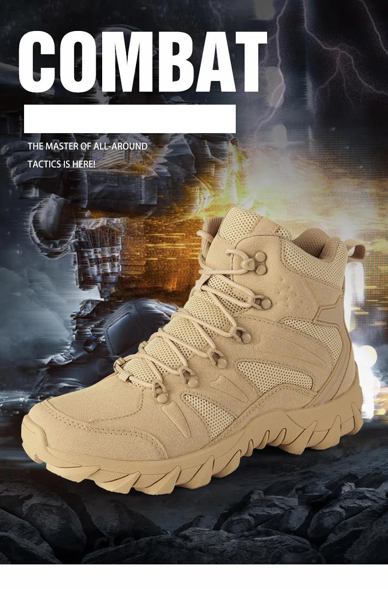 Description Picture 4 of itemUpgraded Tactics Combat Training Boots Male Outdoors Camping Anti-wear Rapid Response Hiking Shoes Fishing Hunting Sneakers Men