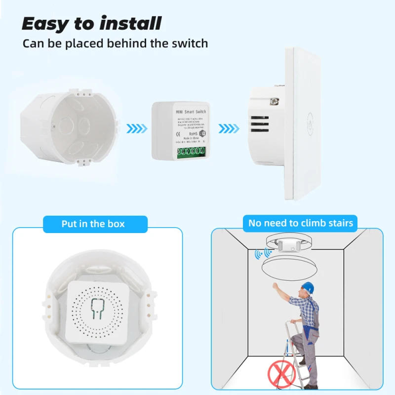 Description Picture 6 of item16A Tuya WiFi Smart Switch 2-way Control with Energy Monitor Switch Mini Smart Breaker Smart Life Control  Alexa Via Google Home