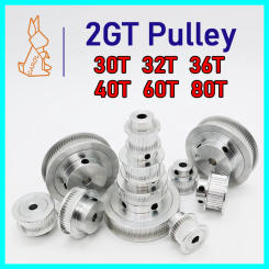 2GT Synchronous Wheels 3D Printer Pulley 30T 32T 36T 40T 60T 80T Bore 4 5 6~19 20 25mm Belt Width 6 10 15mm 2M GT2 Timing Pulley