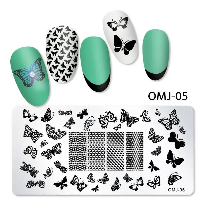 Description Picture 4 of itemNew Nail Art Templates Stamping Plate Design Butterfly Flower Animal Temperature Lace Stamp Templates Plates Image 12*6 Cm