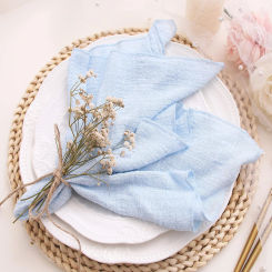 10pcs 30x30cm Cotton Cloth Napkins Gauze Fabric Pink for Wedding Party Birthday Dinner Tea Towel Table Village Christmas Napkin