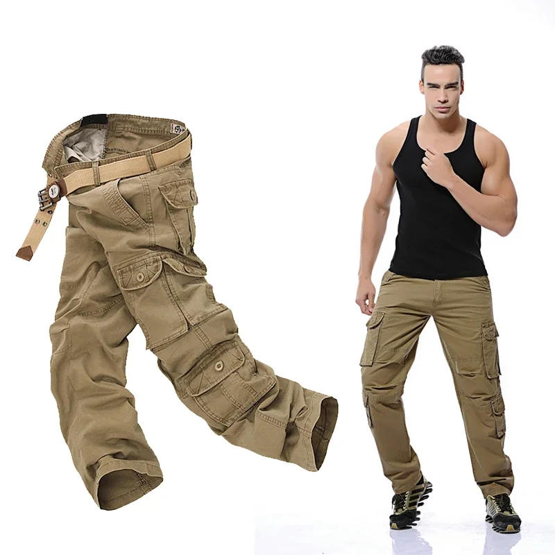 Description Picture 6 of item2023 New Men Cargo Pants Mens Loose Army Tactical Pants Multi-pocket Trousers Pantalon Homme Big Size 46 Male Military Overalls