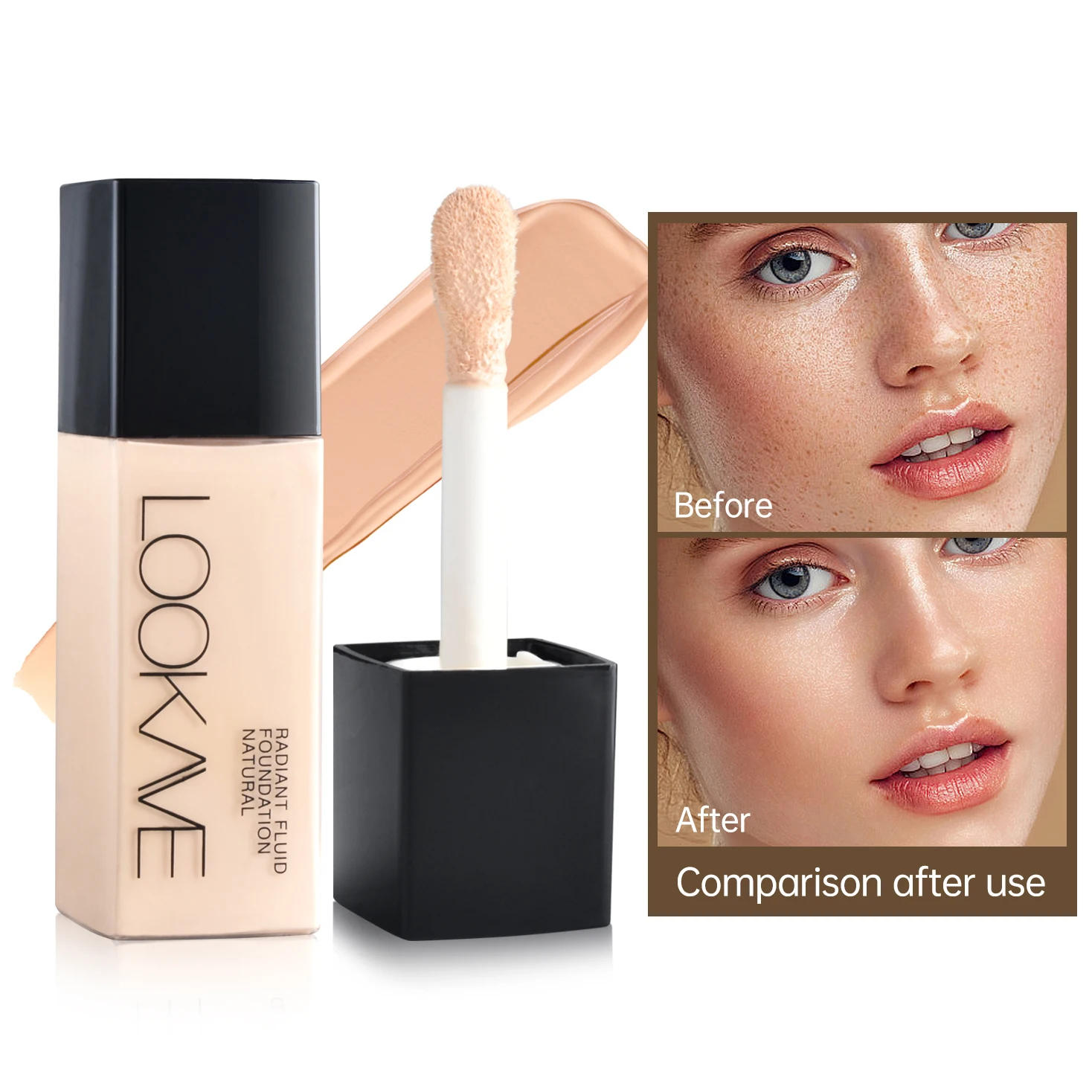 Description Picture 2 of item21g Liquid Foundation Long Lasting Full Coverage Matte Moisturizing Eveness Dark Beige Concealer Cream Base Makeup Cosmetics