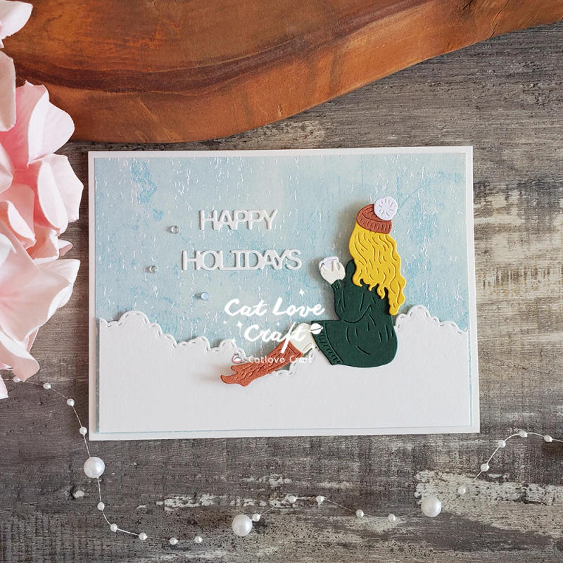 Description Picture 2 of itemCatlove Winter Sweater Silhouette Metal Cutting Dies Scrapbooking Mold Stencil Die Cuts Card Making DIY Craft Embossing New Dies