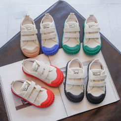 Kids Shoes for Girl 2024 Autumn New Baby Canvas Shoes Girls Casual Soft Bottom Non-slip Boys Toddler Shoes 1-9 Years Old E06233