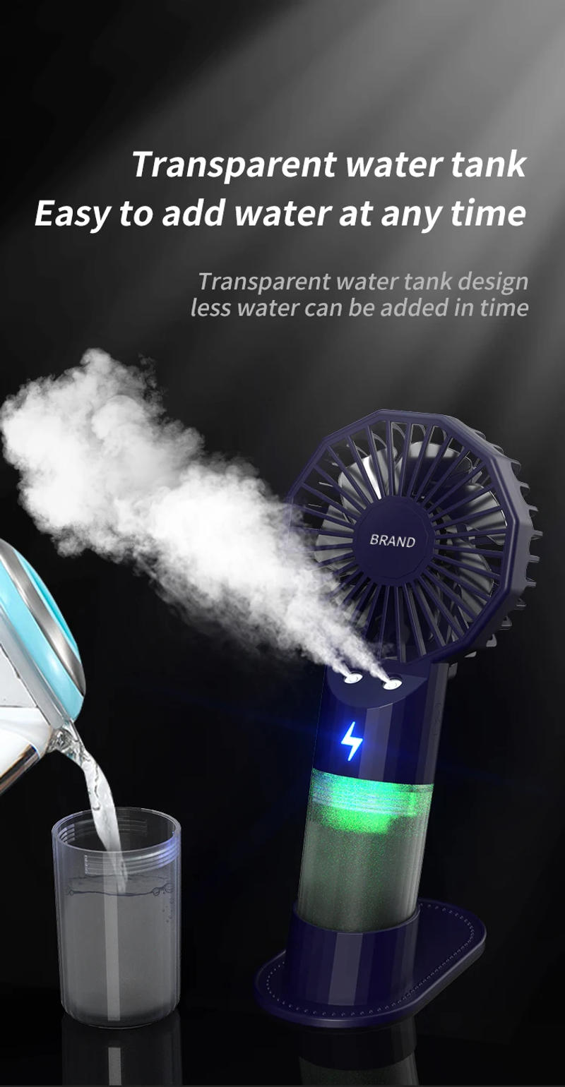 Description Picture 6 of itemNew high-speed dual spray handheld small fan, 1200 mAh portable mini USB charging small fan, suitable for indoor and outdoor