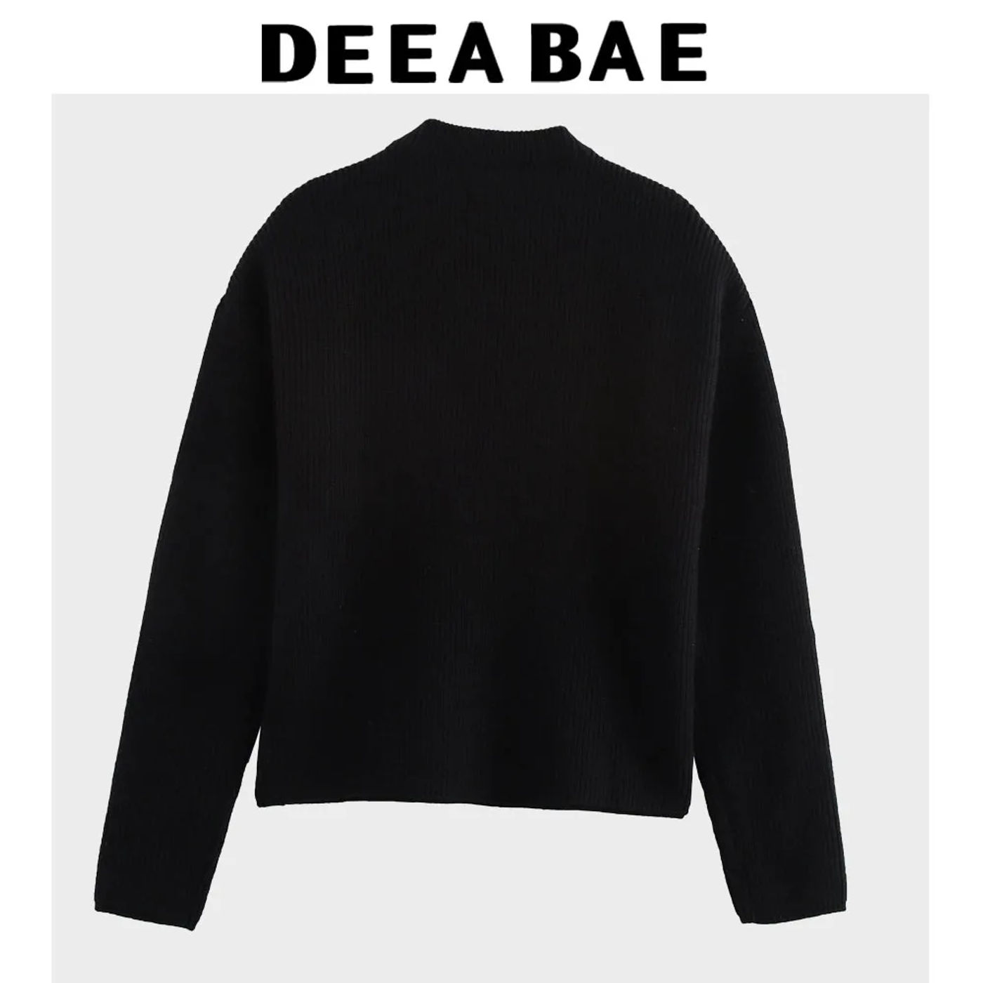 Description Picture 4 of itemDEEABAE Korean Style Women's Clothing Heavy Black Pearl Off-shoulder Top Short Style Small Knitwea Pullovers