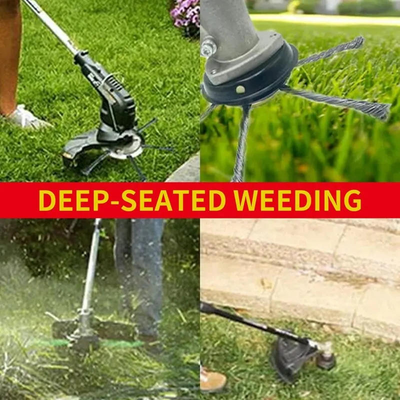 Description Picture 3 of item6 Inch Steel Wire Wheel Grass Trimmer Head, Grass Strimmer Mower Weed Brush Cutter For Lithium-ion Lawn Mower 5.5mm