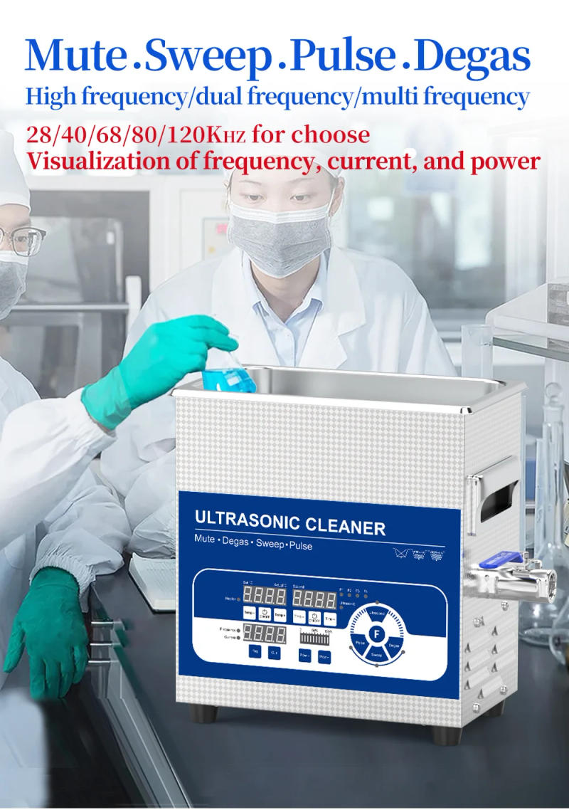 Description Picture 2 of itemGranbo Sonic 40/68/80/100/120KHz Multi-frequency Ultrasonic Cleaner 800W 30L Carburetor Laboratory Precision Parts Washer