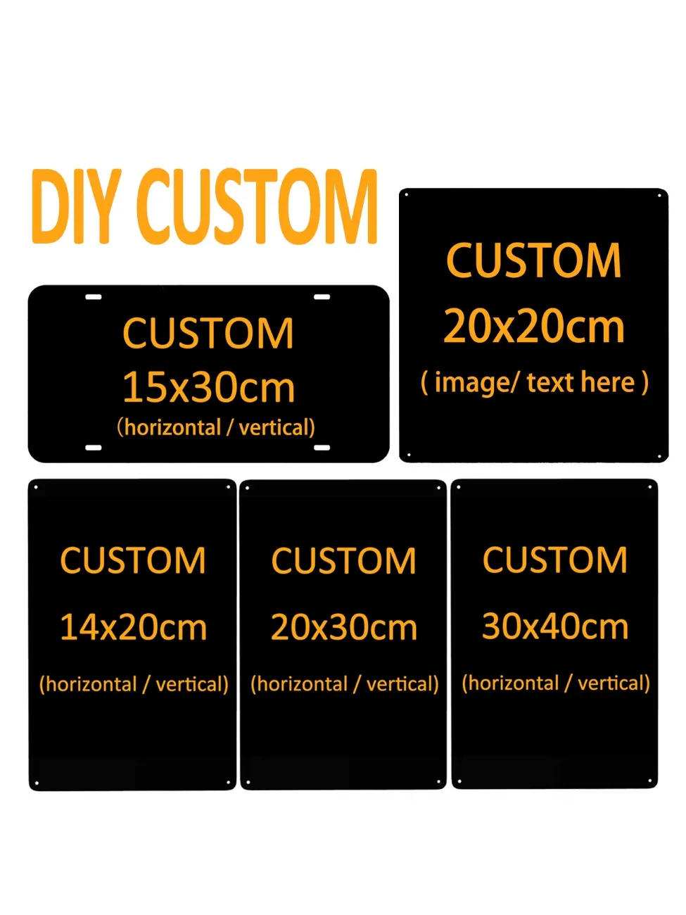 Description Picture 2 of itemDIY Custom Metal Plates Pattern Wall Tin Sign Home Decor Retro Board Poster Personalized Printing Text Pictures Tinplate Plaques