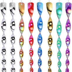 8PCS Spiral Shape Wind Spinner Reflective Deterrent Bird Deterrent Rods Hanging Wind Catcher Rotating Wind Chime Garden Decor