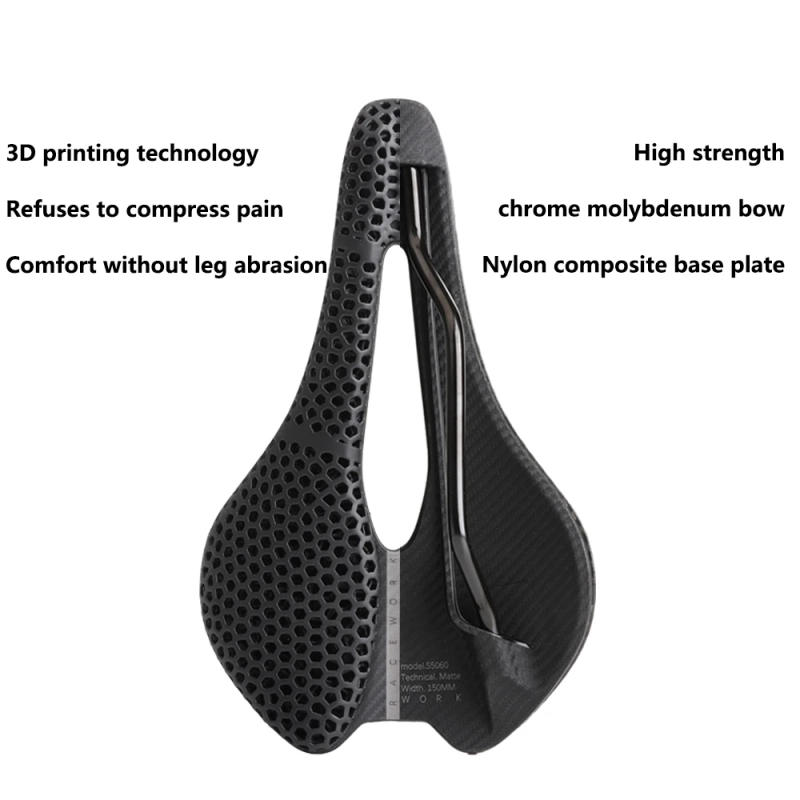 Description Picture 5 of itemRACEWORK 3D Printing Bicycle Saddle Hollow Seat Comfortable Breathable Honeycomb Cushion For Mountain Road Bike Seat Cushion