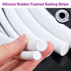 1/2/5m White Silicone Rubber Sponge Strip Round Diameter 1~25mm Backer Rod Seal Strips VMQ Foamed Sealing Strips