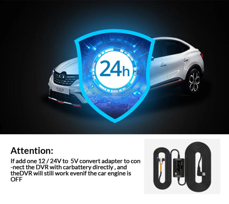 Description Picture 5 of item3.5 Meters DC 5V/2.5A Hardwire Kit For CAR DVR Mini Or TYPE-C USB Car Charger For Dash Cam Reaview Mirror 24H Parking Monitoring