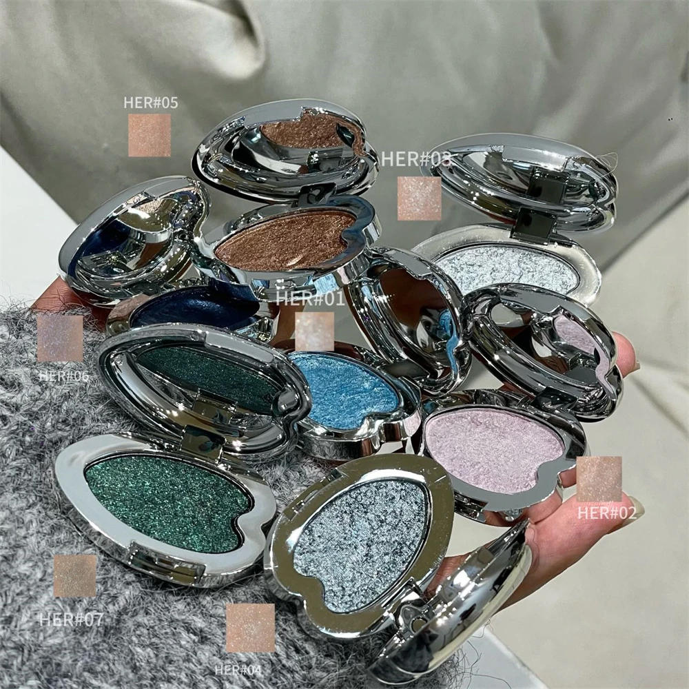 Description Picture 5 of itemSmoked Punk Green Pearl Eyeshadow Diamond Metallic Brighten Mashed Potato Glitter Highlighter Plate Makeup Sparkling Chameleon