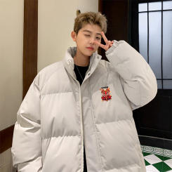 2024 Winter Men Padded Cotton Jacket Coat Loose Outerwear Warm Quilted Parka All-match Loose Basic Oversized Parka Jacket Men