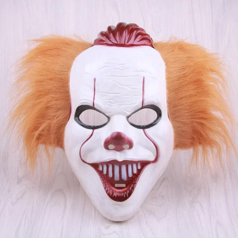 Description Picture 2 of itemHalloween Terrifying Clown Ghost Full Face Hot Mask Cosplay Wig Fur Horror Small Clown Mask Adult Frightening Party Costume Prop