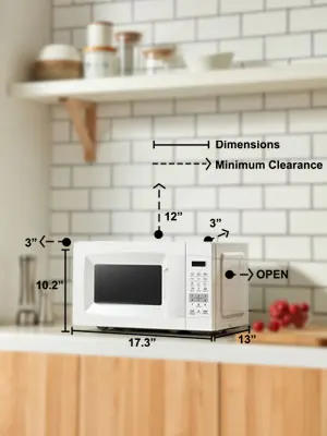 Description Picture 3 of itemEM720CPL-PM Countertop Microwave Oven with Sound On/Off, ECO Mode and Easy One-Touch Buttons, 0.7 Cu Ft/700W, Pearl Whit