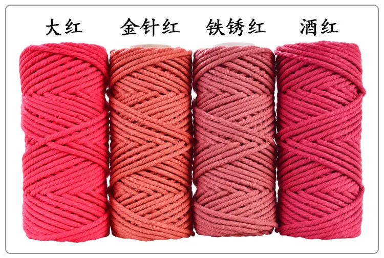 Description Picture 5 of itemMacrame Cotton Cord 5mmx50m Boho Macrame Rope 3 Twisted for Wall Hanging Hangers Crafts Gift Wrapping Wedding Decor
