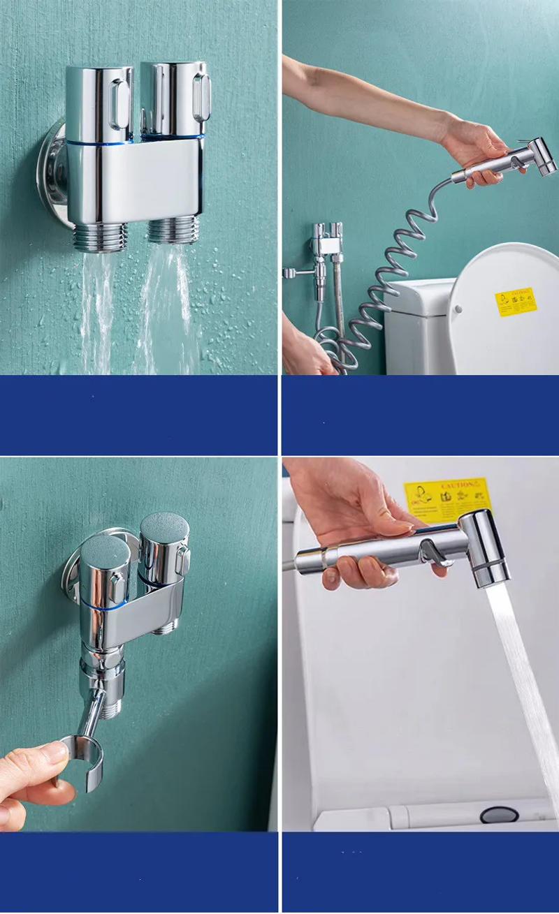 Description Picture 4 of itemWall Mounted Toilet bidet sprayer set Brass Double Use Bidet faucet Bathroom sprayer shower bidet faucet High Pressure gun