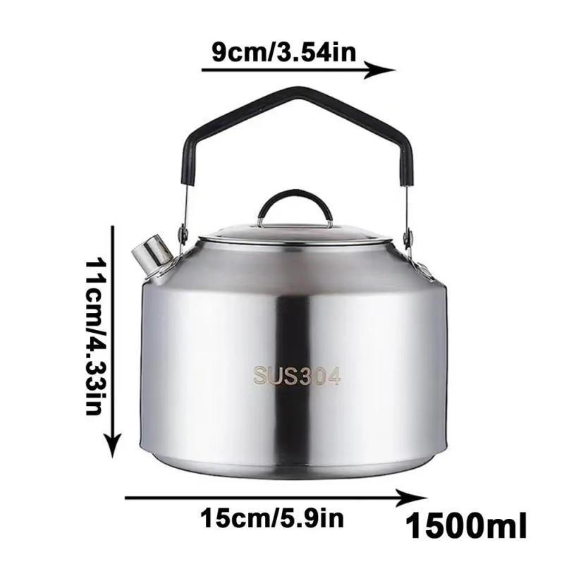 Description Picture 2 of item1L/1.5L Camping Water Kettle Outdoor Coffee Kettle Tableware Picnic Set Supplies Camping Tea Kettle Tourism Cookware