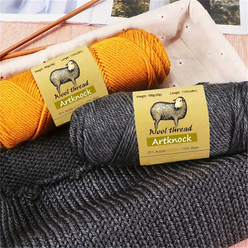 Description Picture 3 of item1pc 100g DIY Soft Thick Wool Yarn Woolen Crochet Yarn Hand Knitting Wool Yarn Knitting Sweater Thread