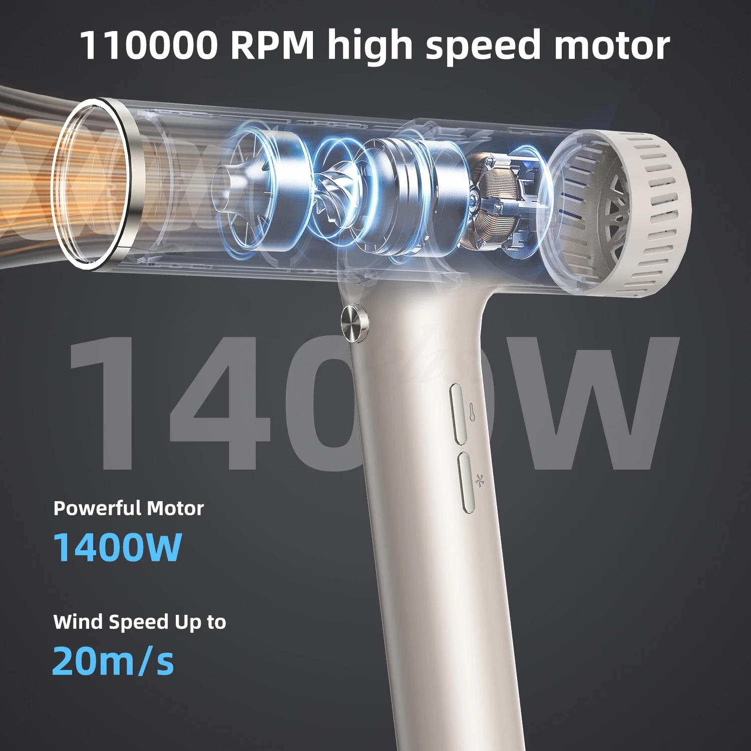 Description Picture 4 of item5 In 1 Professional Hair Dryer with Diffuser High Speed Ionic Salon Blow Dryer Air Styling Curling Iron Powerful Wind Hairdryer