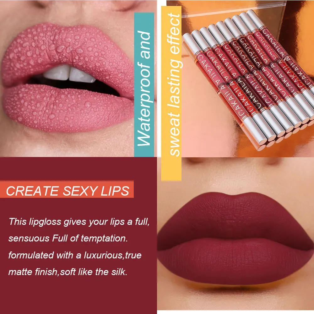 Description Picture 3 of itemLong Lasting Velvet Matte Nude Brown Lip Gloss Waterproof Liquid Lipstick Lips Makeup Women Beauty Red Non-stick Cup Lip Gloss
